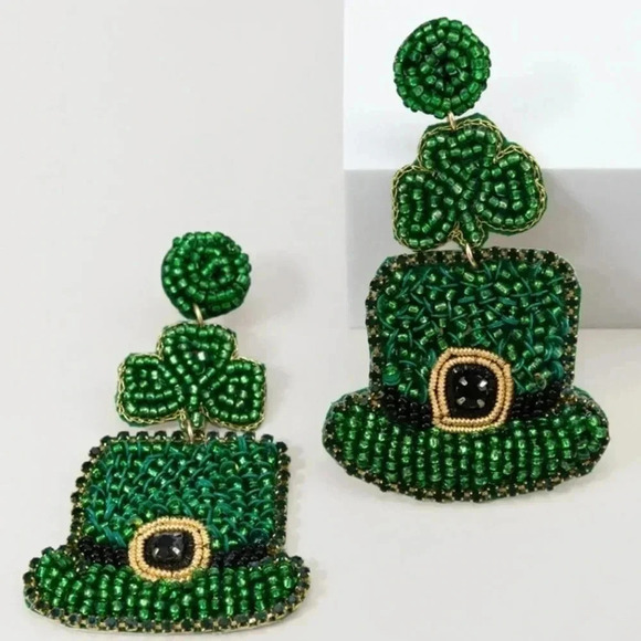 Francesca's St Patrick's Day Nickel Free Earrings - Picture 2 of 3